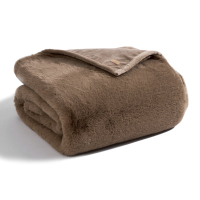 Chinchilla Faux Fur Throw Blanket