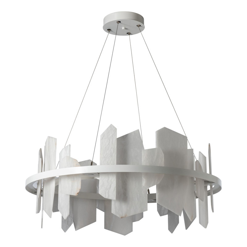 Volterra Wagon Wheel LED Chandelier, White