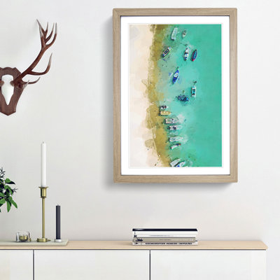 Aerial View of Boats in Abstract - Picture Frame Graphic Art Print