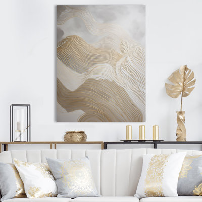 Gold And Grey Line Art In Motion III " Gold And Gray Line Art In Motion III "