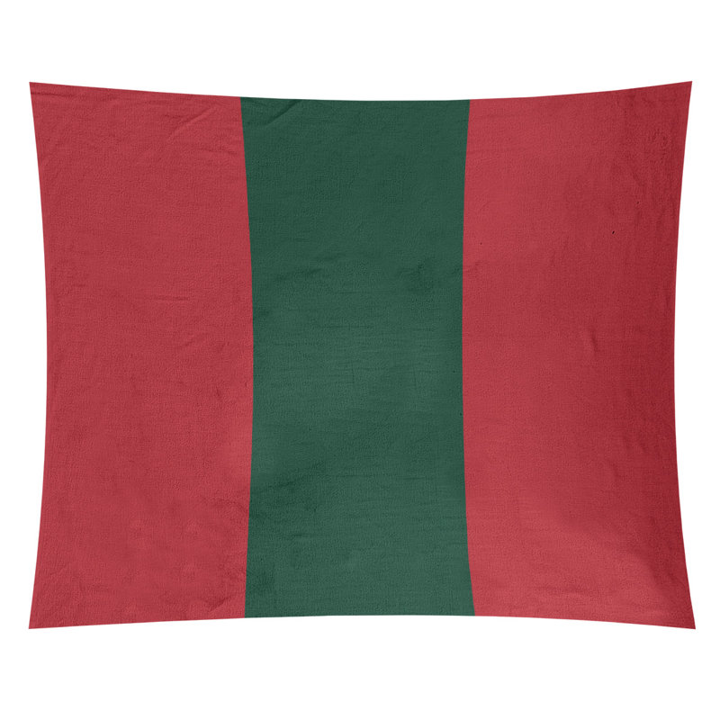 Tapisserie de polyester Minnesota, H 88 po x l 104 po, Rouge Iron Range / vert forêt / rouge Iron Range