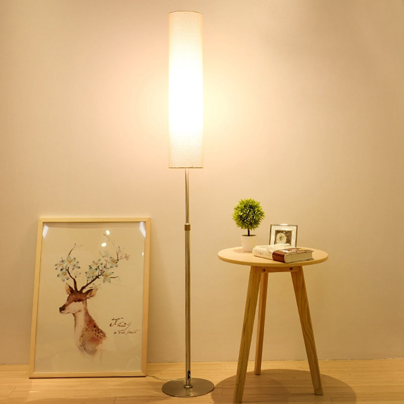 Wedurn 72'' Silver Column Floor Lamp with Outlet