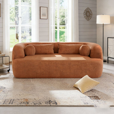 86" Chenille Boneless Couch, Upholstered Sofa with Pillows
