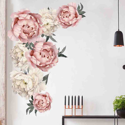 Peony Rose Flowers Wall Sticker Art Nursery Decals Home Decor Gift