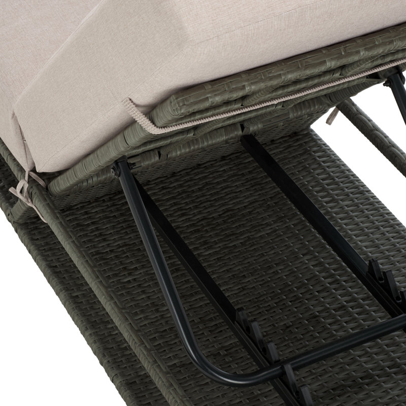 Chaise longue Tullahoma, Gris clair, Gris/brun
