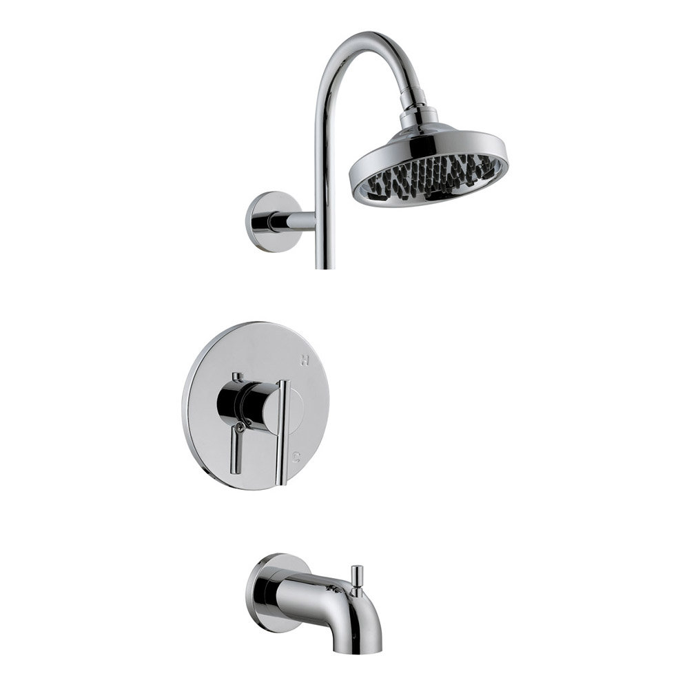 Geneva Single Handle Dual Function Temperature Control Tub and Shower Faucet Diverter with Valve Design House 
