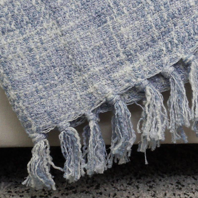 Knitted Throw Blanket, Ashley Blue, 152.4cm W x 203.2cm L