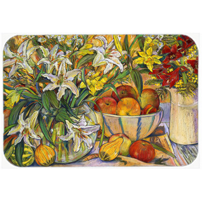 Caroline's Treasures Fruit, Flowers and Vegetables Glass Cutting Board