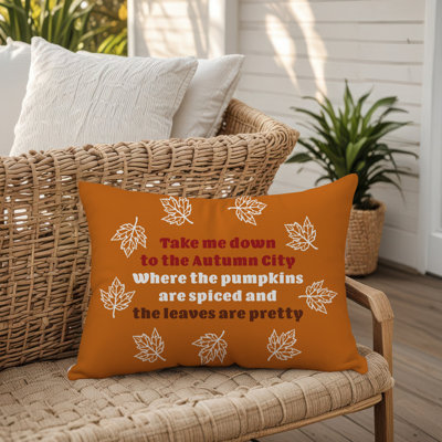 Pumpkins are Spiced and Leaves are Pretty Lumbar Pillow
