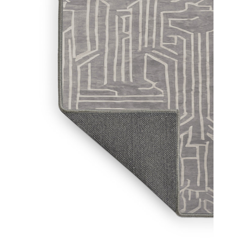 Tapis gris soyeux et moelleux, Tapis de couloir 2 pi x 5 pi