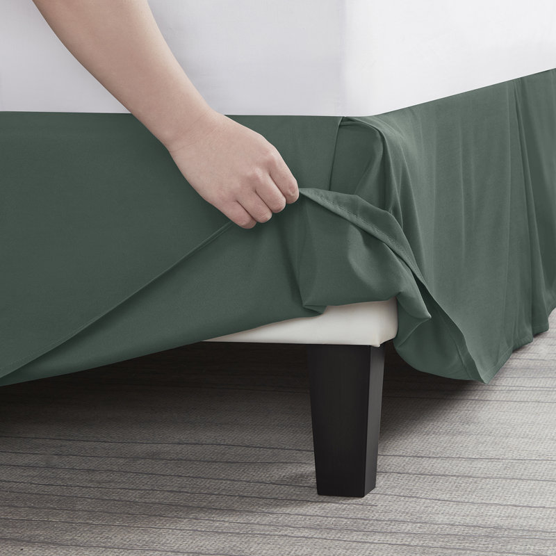 Luxury Pleated 14" Bed Skirt, Full XL, Forest Green