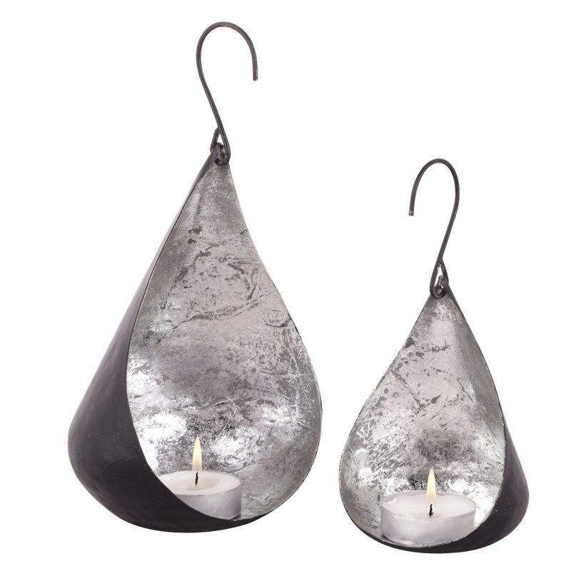 2 Piece Metal Wall Tealight Holder Set