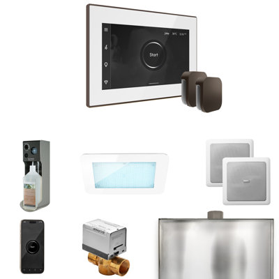 XDream Max Steam Shower Control Package with iSteamX Control and Steamhead in White 