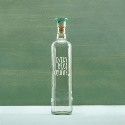 Eco-Friendly Drop Glass Water Bottle with Airtight Ceramic Stopper, 750ml, Clear and Minimalist Design for Daily Hydration