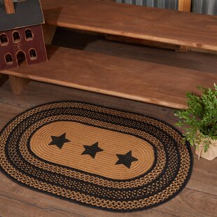 Burgundy Tan Jute Rug Oval Welcome w/ Pad 20x30