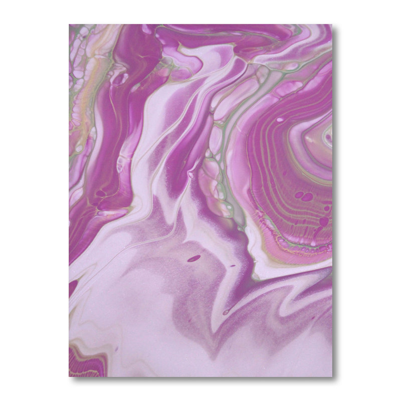 «Pink Marble Waves I», peinture sur toile, H 32 po x l 24 po x P 1 po, Toile tendue