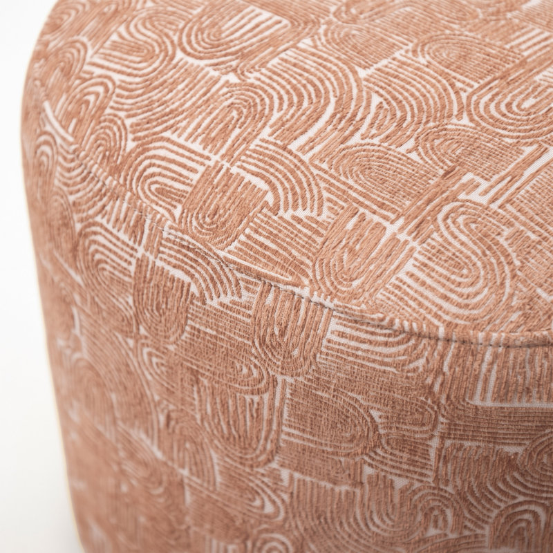 Burney Upholstered Barrel Swivel Side Chair, Orange rouillé