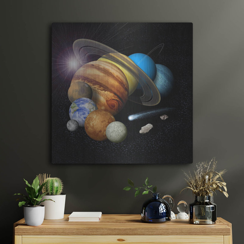 «Solar System Montage with Eight Planets Artist Concept» par la NASA, art mural en métal, H 24 po x l 24 po