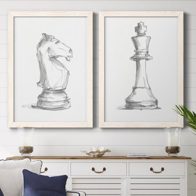 Chess Room Study I - Ensemble de 2 reproductions de cadres photo