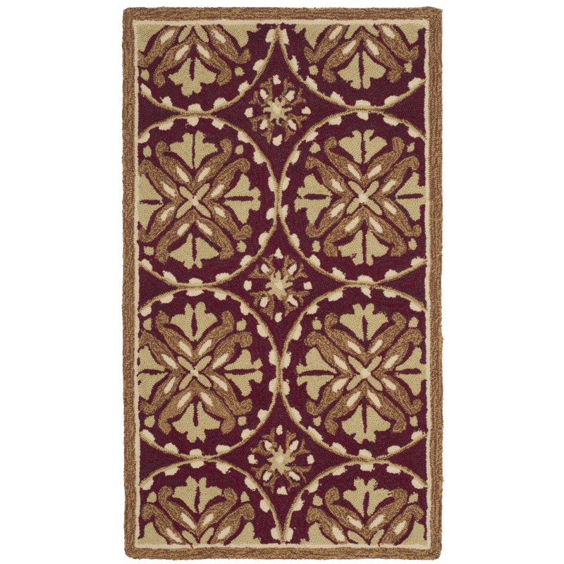 Tapis d'intérieur / extérieur à motif floral rouge / orange Carvalho, Rectangle 8 pi x 10 pi