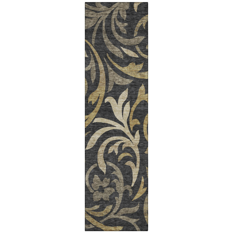Washable Floral Indoor / Outdoor Rug, Runner 2'3" x 7'6"