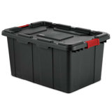 Sterilite Durable Rugged Industrial Tote with Red Latches
