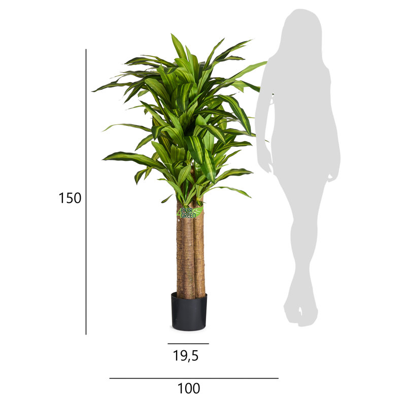 Faux Tree in Pot, 155cm H x 100cm W x 100cm D