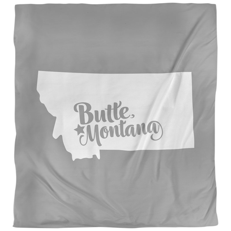 Housse de couette butte montana, Housse de couette pour grand lit, Gris, Polyester brossé