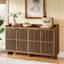 Buffet, armoire de rangement de style campagnard de 55 pouces avec 4 portes et tablettes réglables