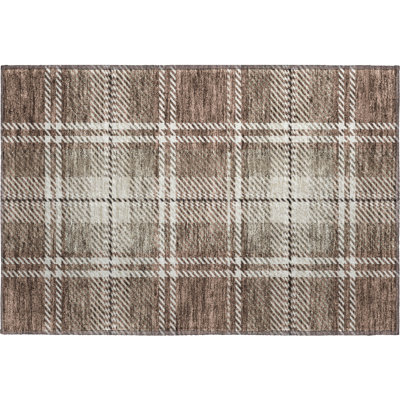 Premium Machine Washable Prisco Brown Rug