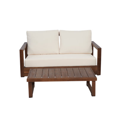Donnie 2-Person Acacia Patio Seating Group