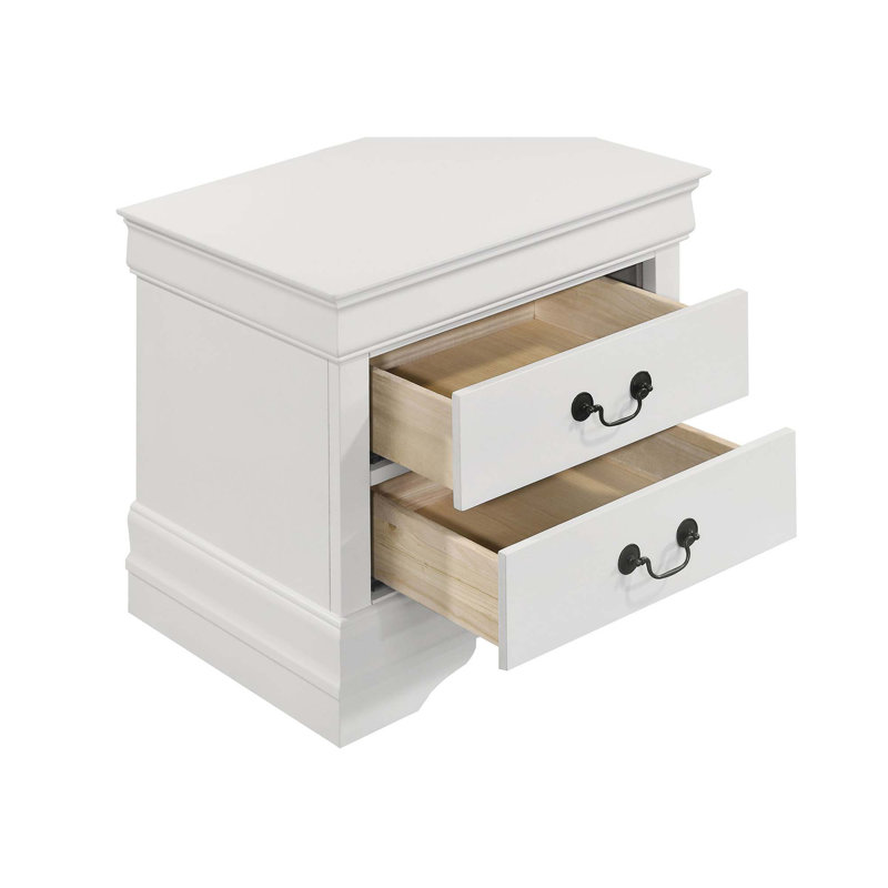 2-Drawer Nightstand With Bracket Feet, White