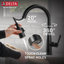 Robinet de cuisine Essa noir mat avec douchette extractible, robinet d'évier de cuisine à un trou moderne, poignée simple, noir mat-15361214