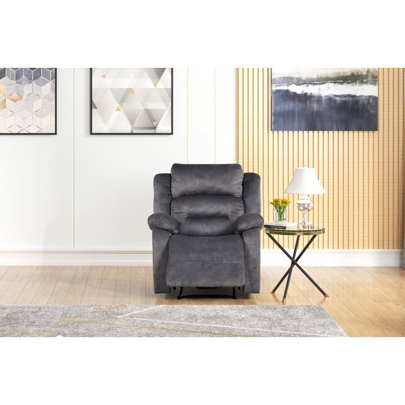 Fauteuil inclinable Zytaevius, Manuel, Tissu de bronzage bleu-gris