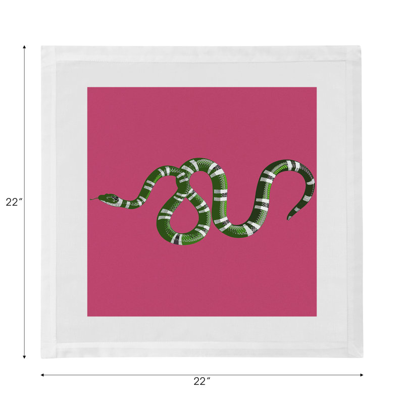 Serpent Cotton Sateen Dinner Napkins, Raspberry