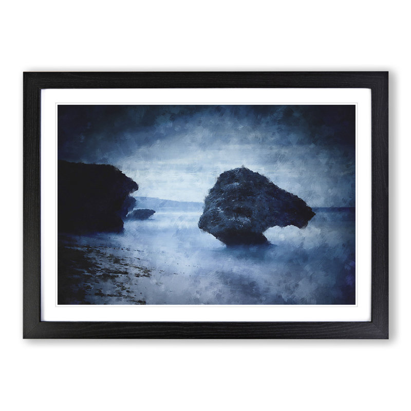 Barbados Beach - Picture Frame Painting, Black Framed, 27cm H x 36cm W x 2cm D