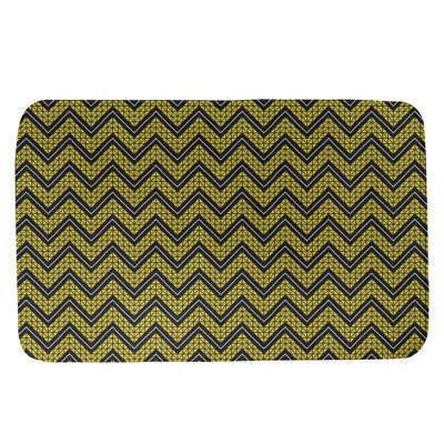 Stephenie Hand Drawn Pattern Rectangle Non-Slip Chevron Bath Rug