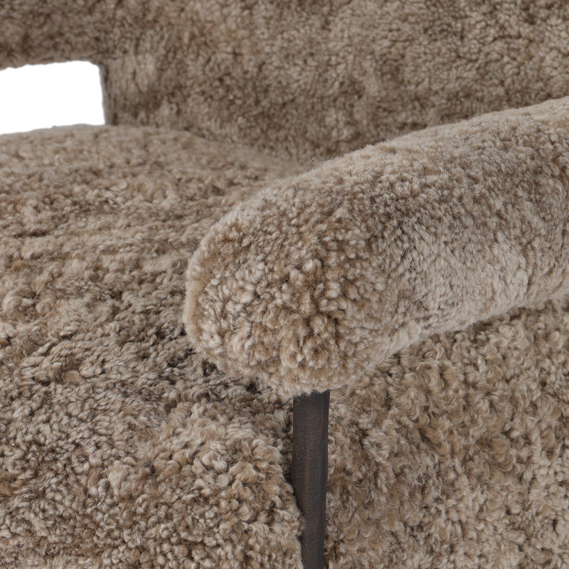 Gabriette Chair-Taupe Shearling, Taupe Shearling
