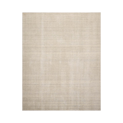 Tapis oriental multicolore texturé beige tissé à la main