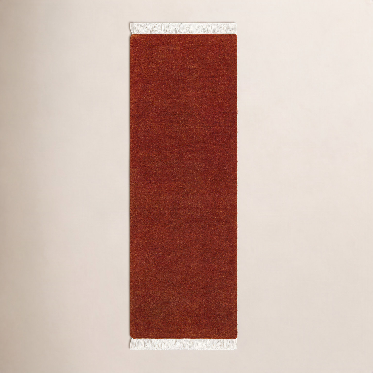 Clio Hand-Woven Red Wool Rug, Runner 3' x 10'