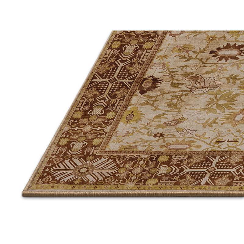 Tapis brun à motif oriental, Rectangle 6 pi x 9 pi