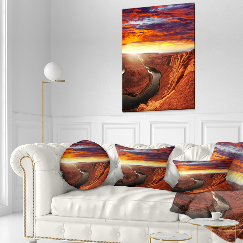 Coussin lombaire à imprimé paysage paysage