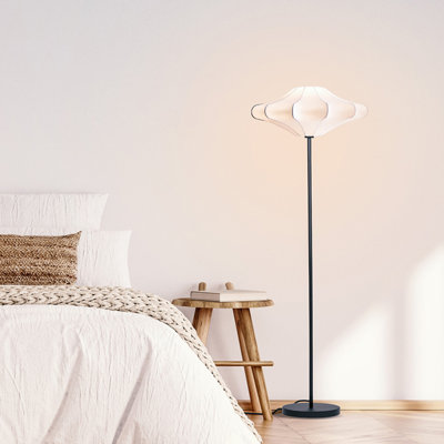 Atlas 65" Modern Black LED Floor Lamp with Unique Resin Shade