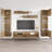 100" Modern Floating Wall Mounted Entertainment Center with 16-Color LED Lighting, High Gloss Finish-328146077