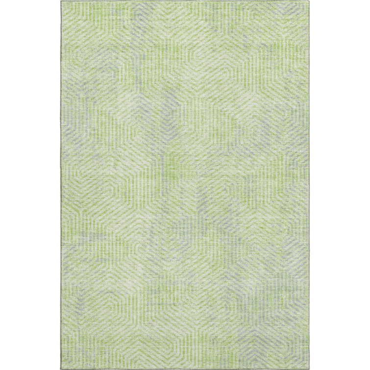 Premium Machine Washable Prisco Lime Rug