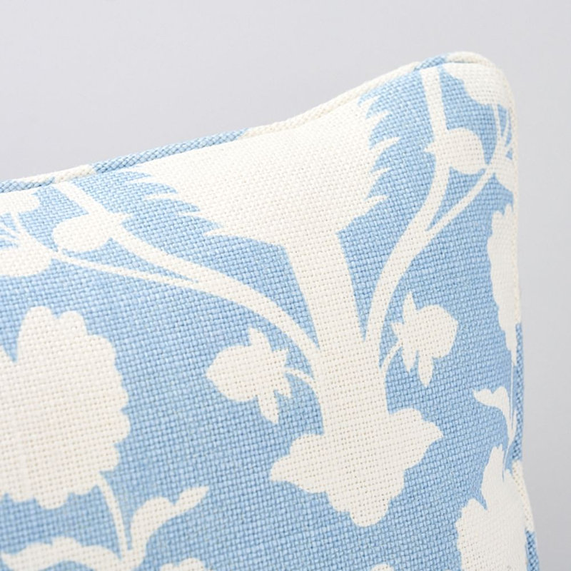 Coussin Chenonceau, Ciel / blanc, 14 po x 20 po
