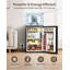 127L Double Door Fridge Freezer with Lock, Removable 3 Shelves，Separate Freezer, Adjustable Feets, Compact, Black