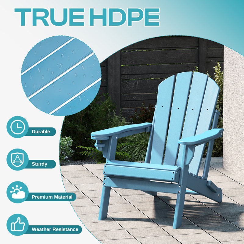 Felten Plastic Folding Adirondack Chair, Arctique