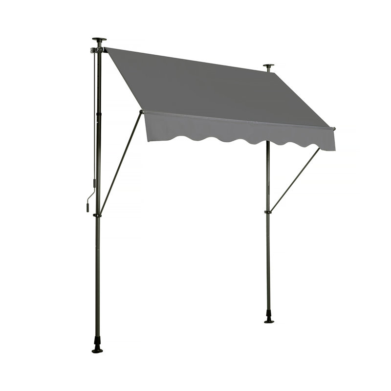 Auvent rétractable manuel - Pare-soleil d'extérieur sans vis de 78 po avec protection contre les rayons UV - auvent 100% polyester
