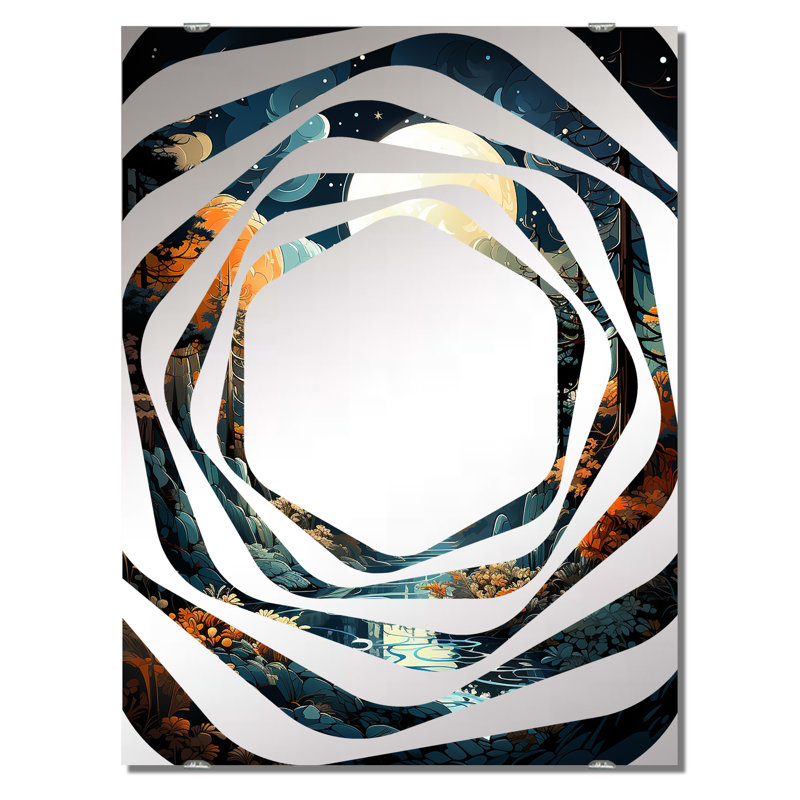 Miroir mural Dalira - Forest River Mountains MIR141232, 40 po x 30 po
